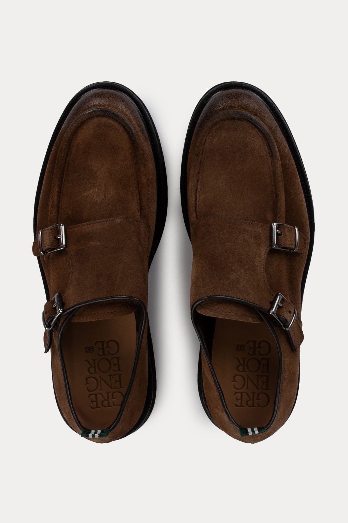 Green George Çift Tokalı Süet Loafer Ayakkabı