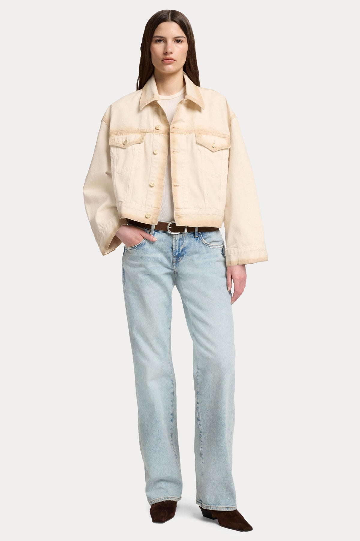 7 For All Mankind Relaxed Fit Yıkamalı Denim Ceket