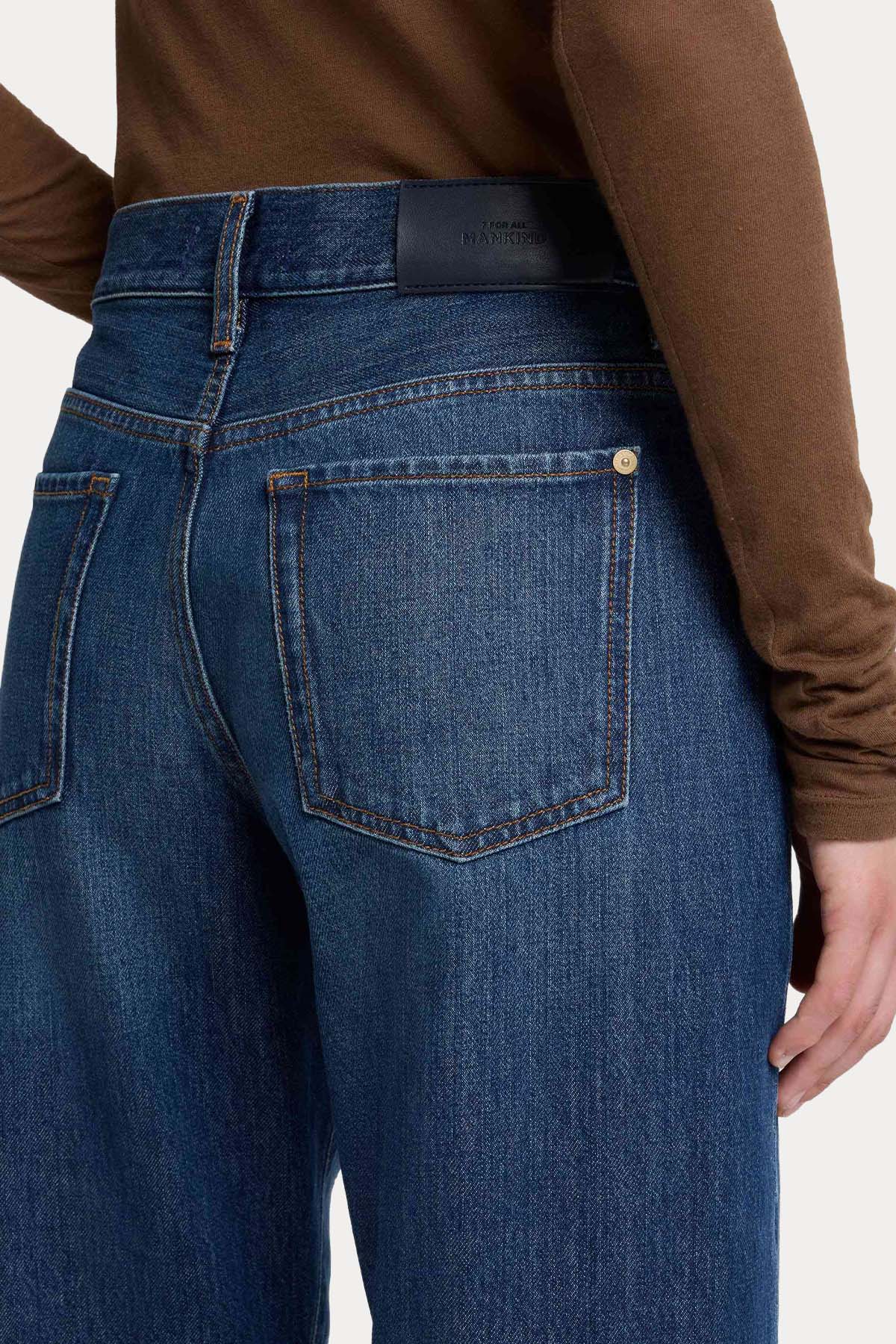 7 For All Mankind Straight Fit Yüksek Bel Yıkamalı Jeans