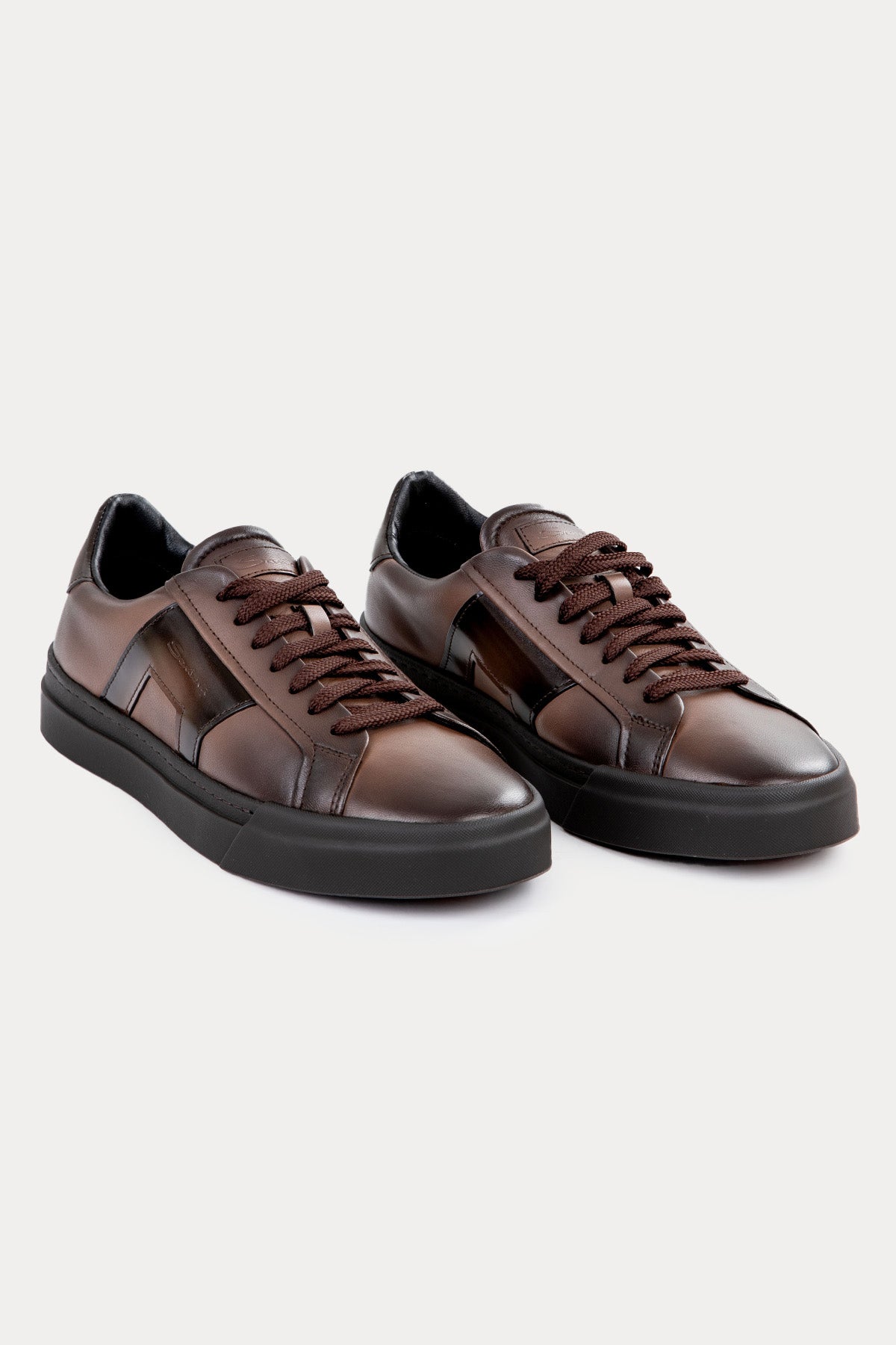 Santoni Double Buckle Deri Sneaker Ayakkabı