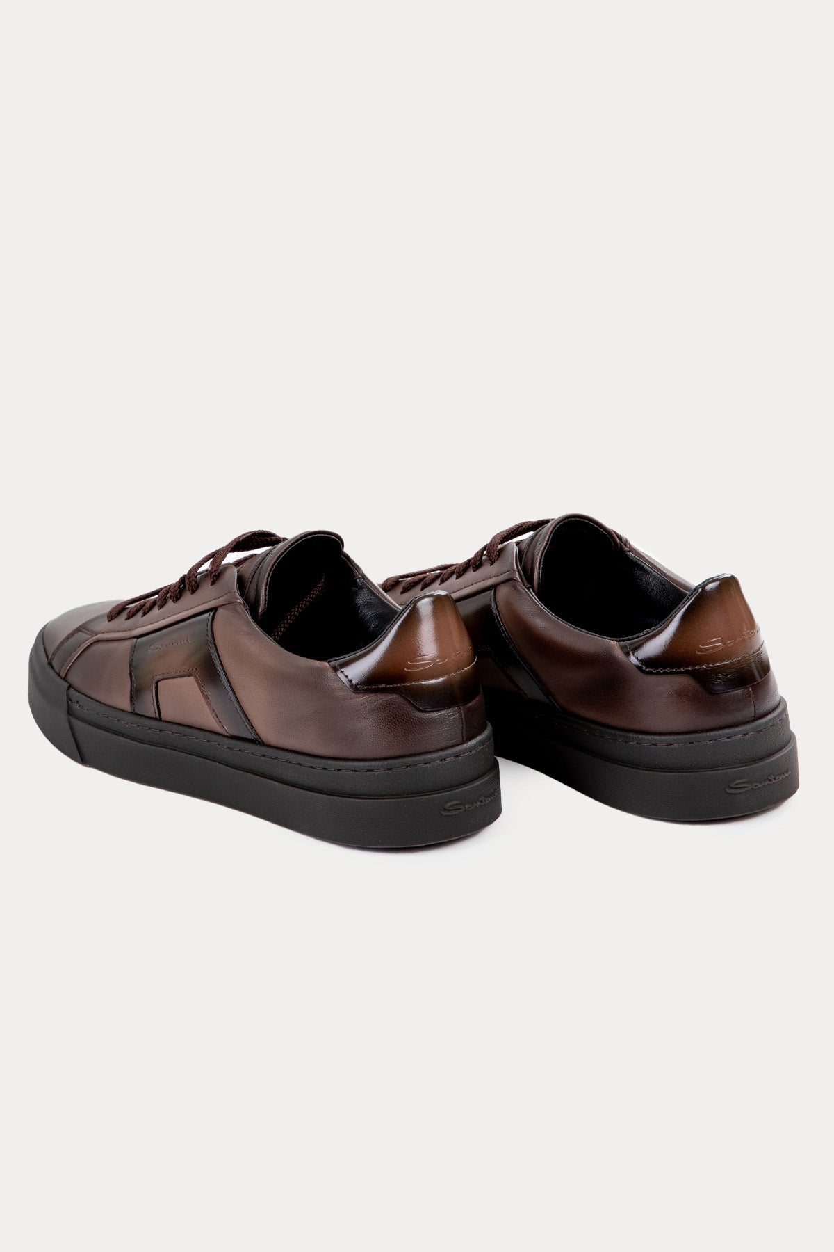 Santoni Double Buckle Deri Sneaker Ayakkabı