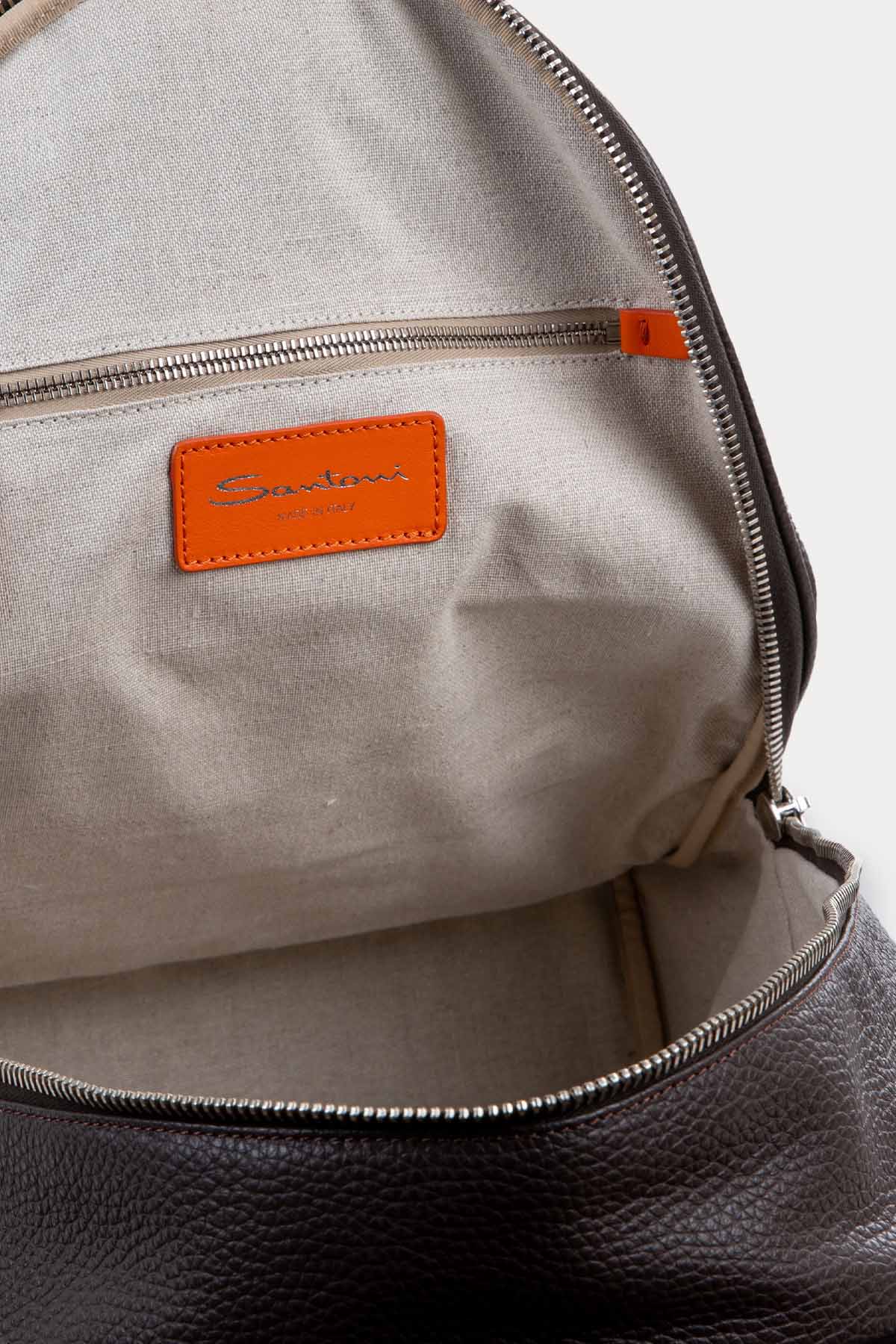 Santoni Deri Sırt Çantası