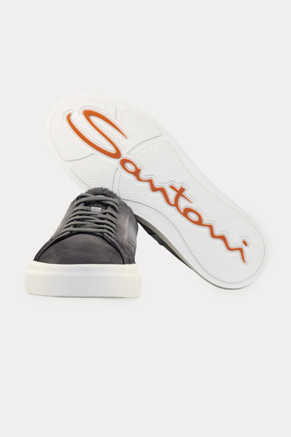Santoni Süet Double Buckle Sneaker Ayakkabı