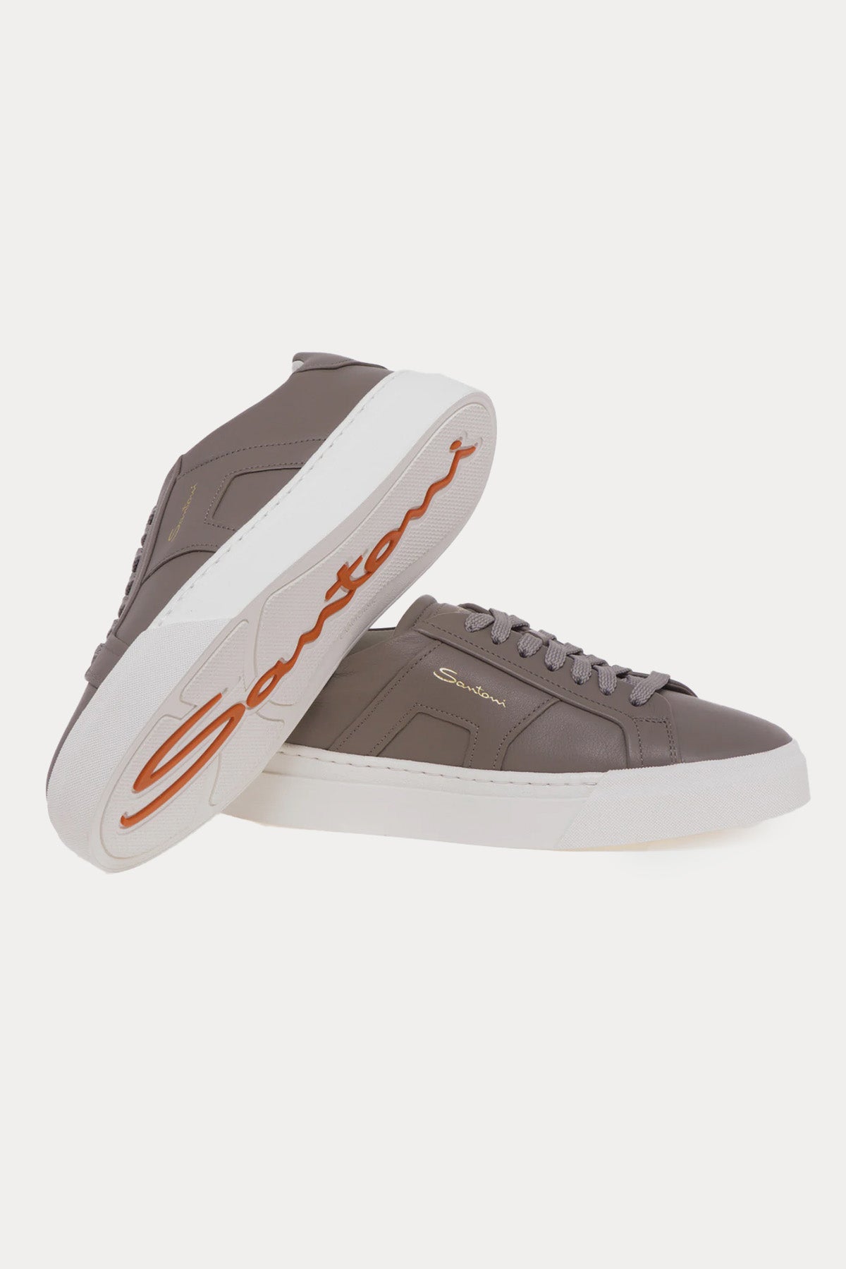Santoni Double Buckle Deri Sneaker Ayakkabı-Ayakkabı-Libas