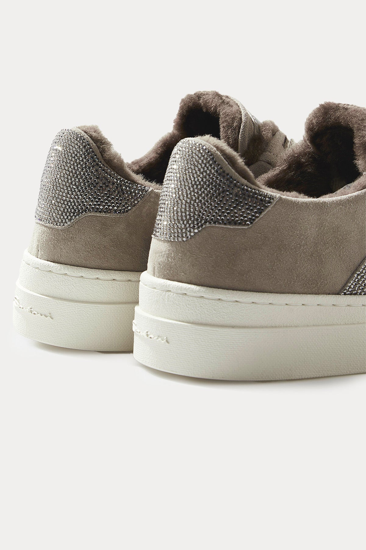 Santoni Troklu İçi Kürklü Süet Sneaker Ayakkabı