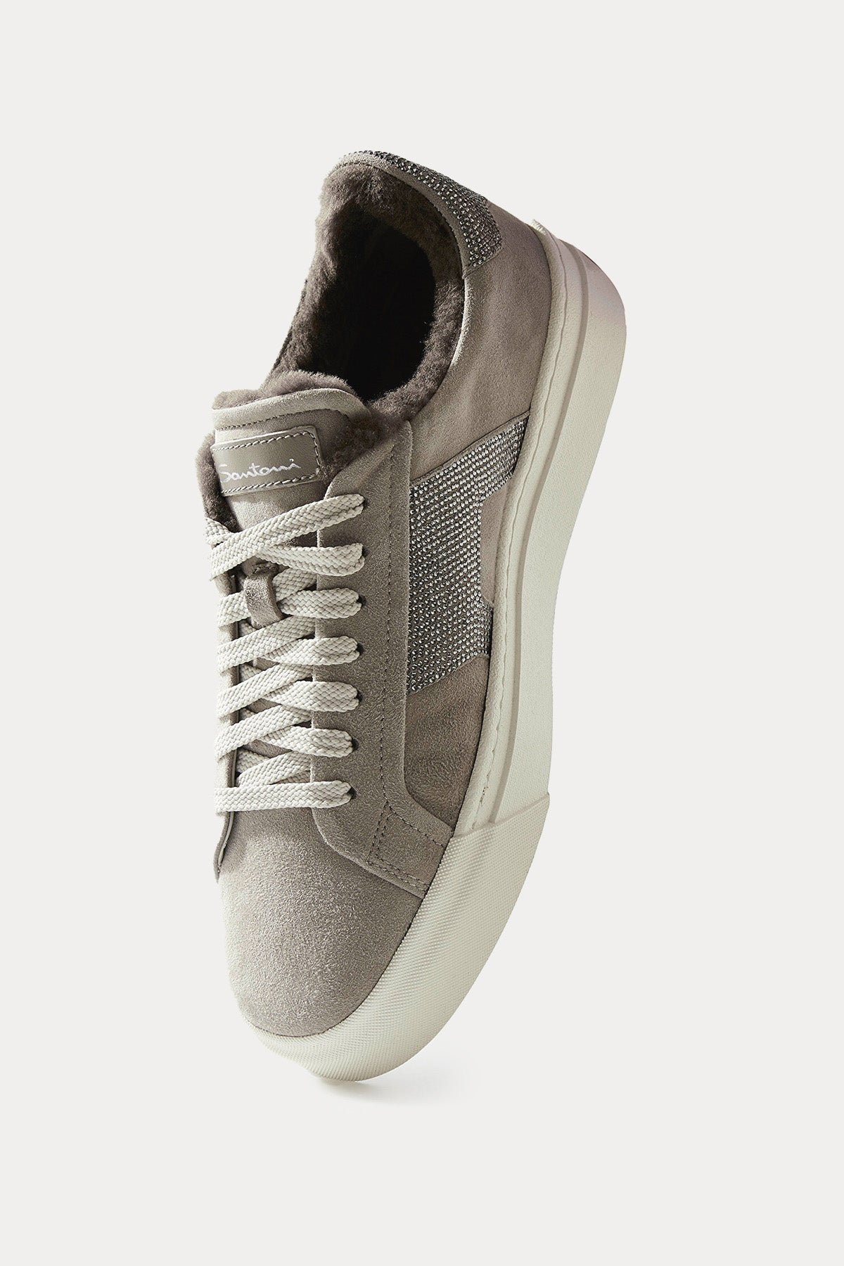 Santoni Troklu İçi Kürklü Süet Sneaker Ayakkabı