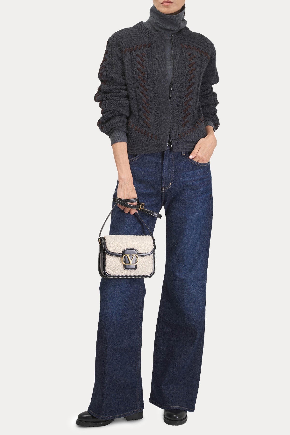 Santoni Örgü Lastik Bantlı Deri Bot