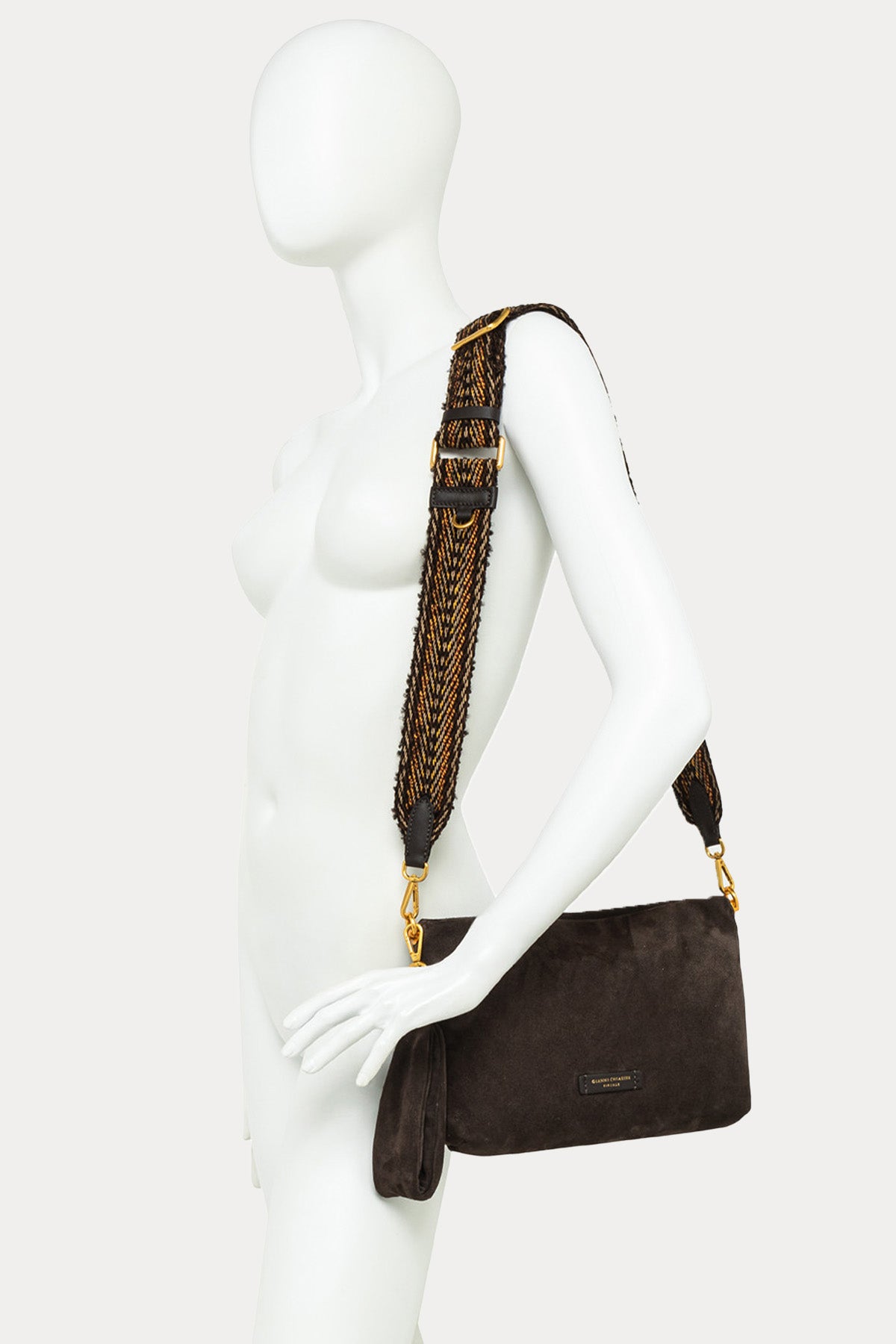 Gianni Chiarini Brenda Geniş Askılı Süet Omuz Çantası