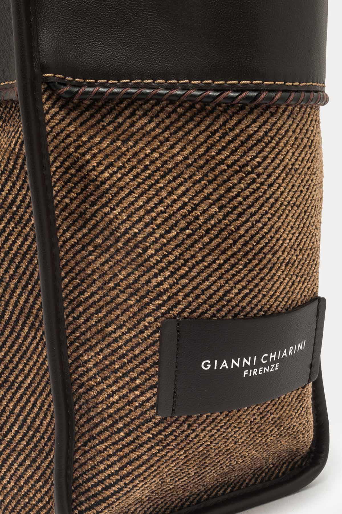 Gianni Chiarini Marcella Deri Kanvas Kumaş Shopping Bag Çanta