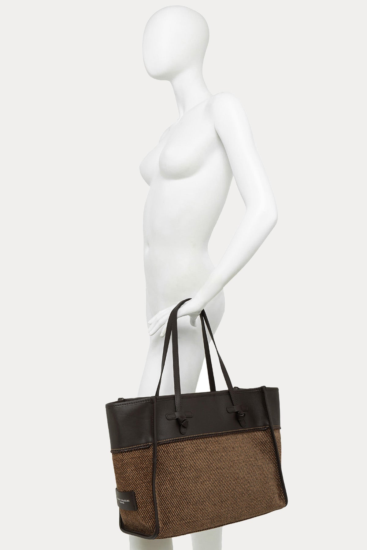 Gianni Chiarini Marcella Deri Kanvas Kumaş Shopping Bag Çanta