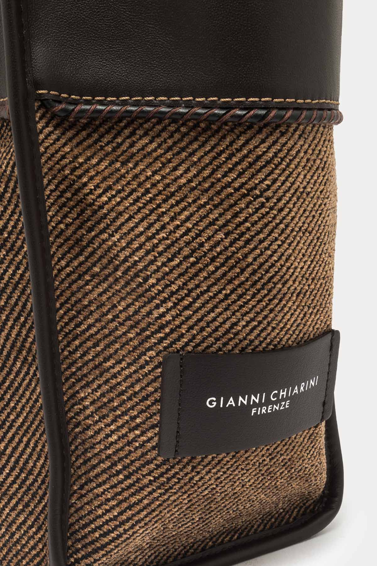 Gianni Chiarini Marcella Deri Kanvas Kumaş Omuz Çantası