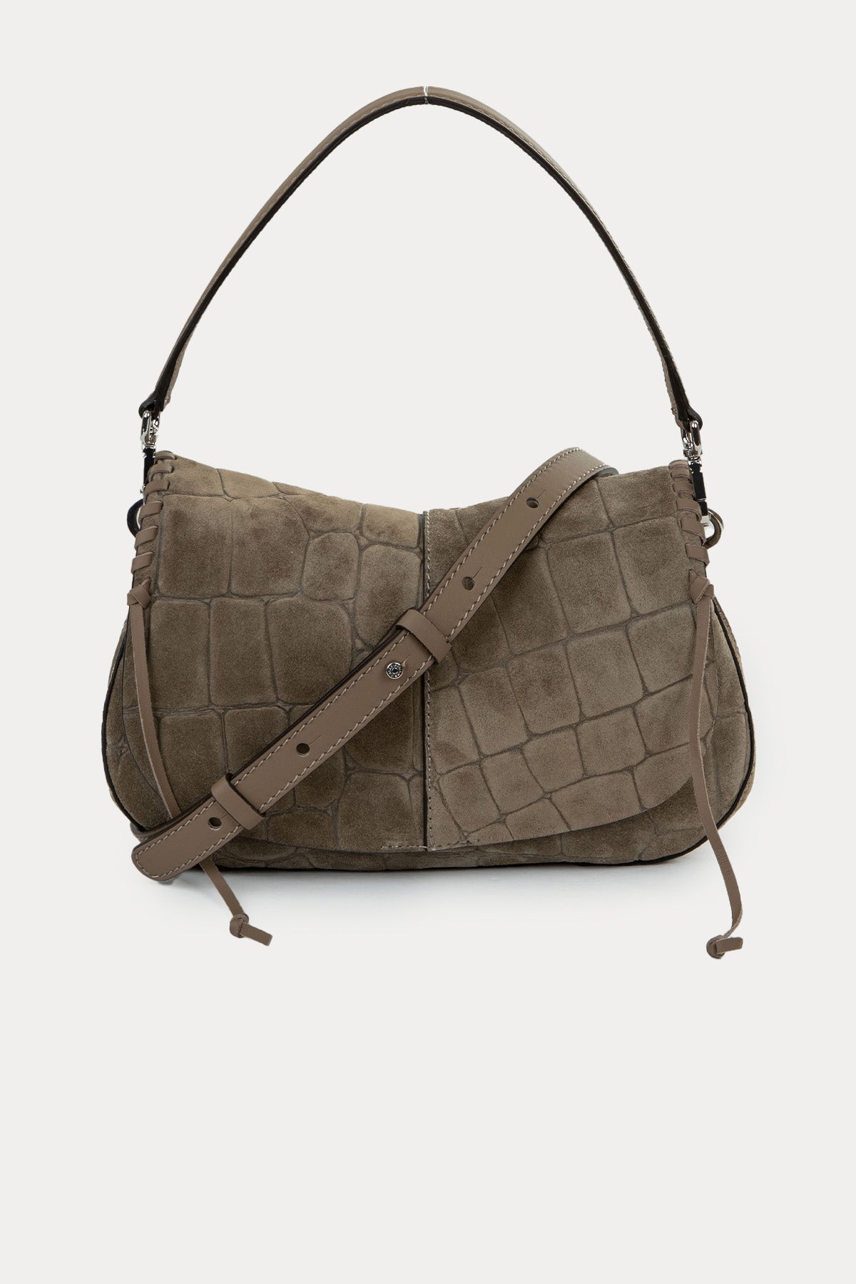 Gianni Chiarini Helena Round Süet Omuz Çantası