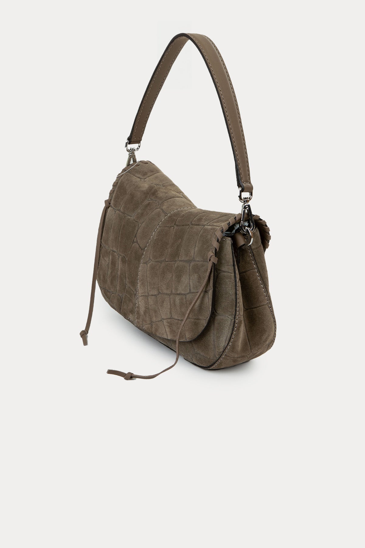 Gianni Chiarini Helena Round Süet Omuz Çantası