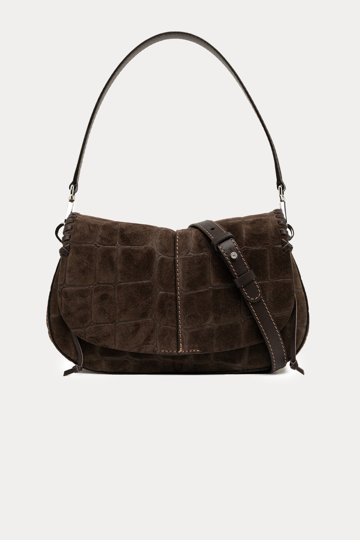 Gianni Chiarini Helena Round Süet Omuz Çantası