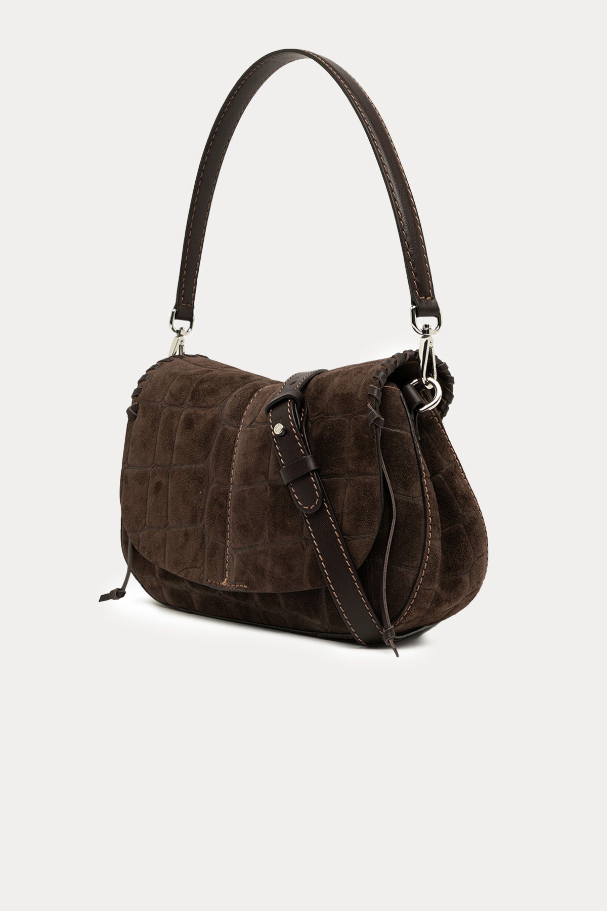 Gianni Chiarini Helena Round Süet Omuz Çantası