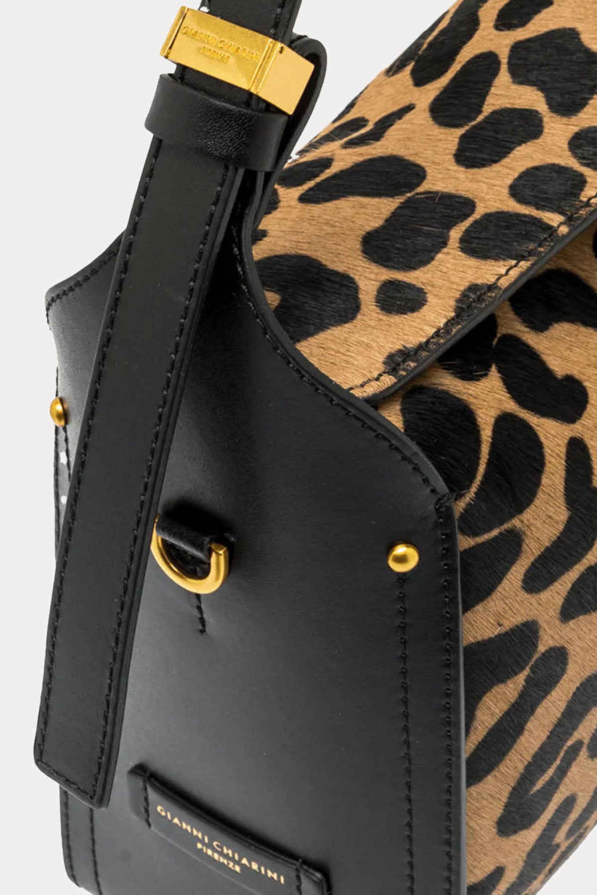 Gianni Chiarini Penelope Leopar Desenli Deri Omuz Çantası