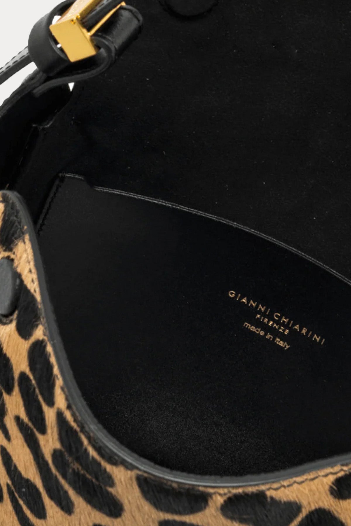 Gianni Chiarini Penelope Leopar Desenli Deri Omuz Çantası