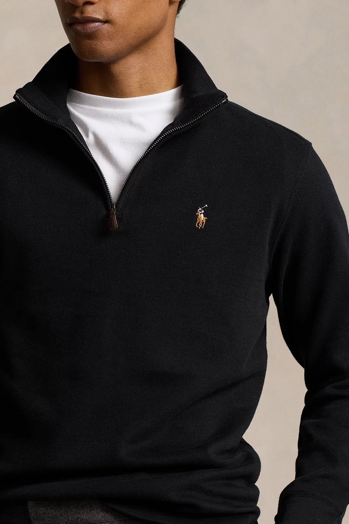 Polo Ralph Lauren Estate Rib Dik Yaka Yarım Fermuarlı Sweatshirt-Sweatshirt-Libas