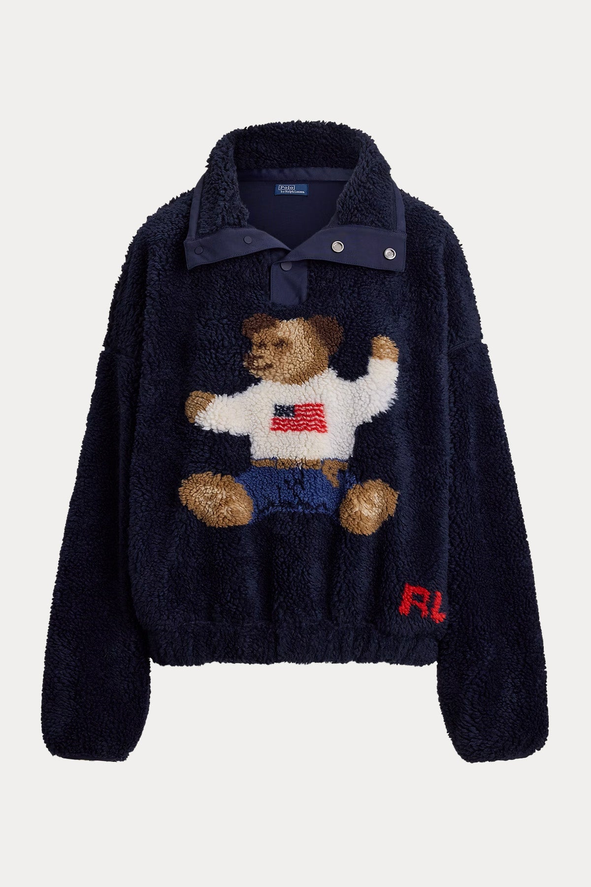 Polo Ralph Lauren Relaxed Fit Dik Yaka Peluş Polo Bear Sweatshirt