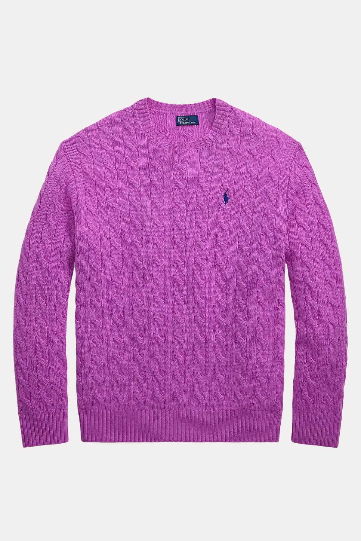 Polo Ralph Lauren Kaşmir Slim Fit Yuvarlak Yaka Saç Örgü Yün Triko