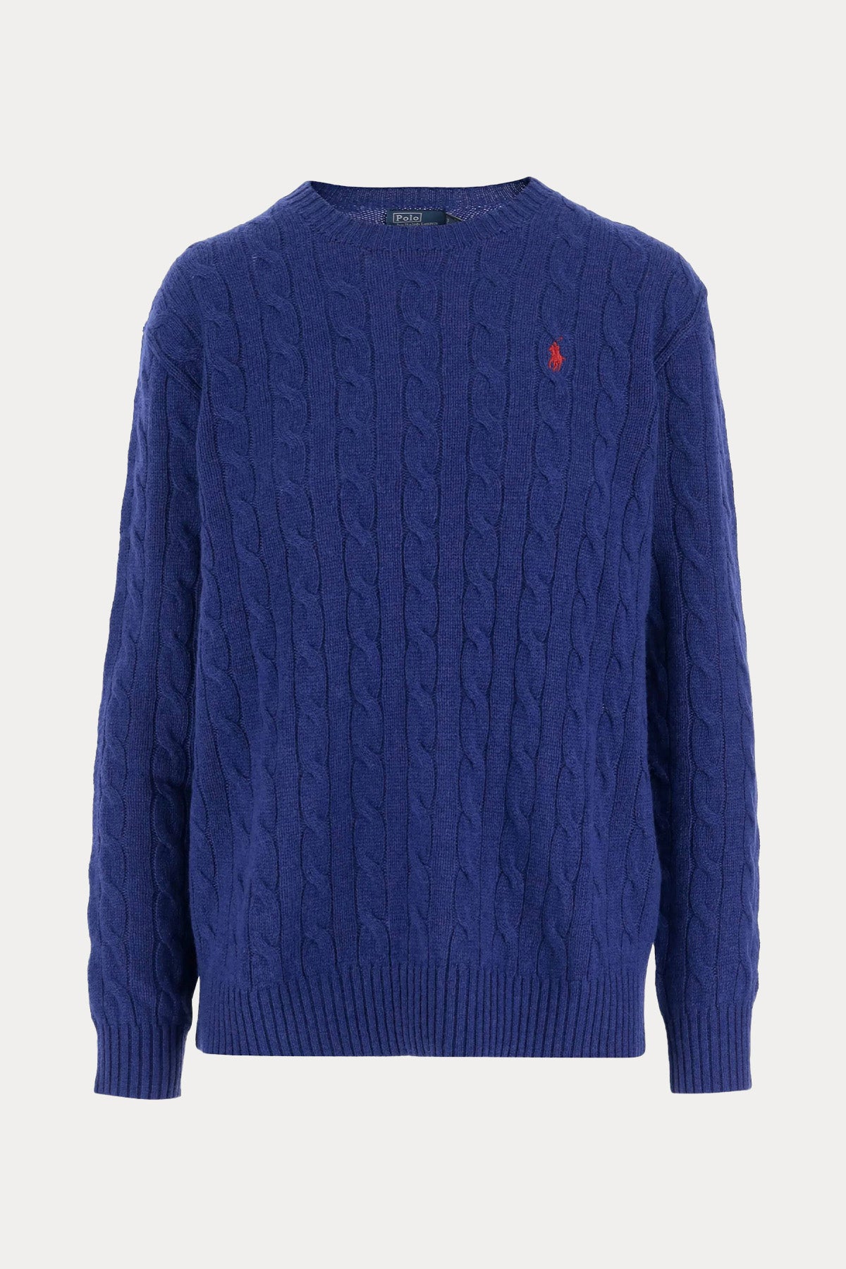 Polo Ralph Lauren Kaşmir Slim Fit Yuvarlak Yaka Saç Örgü Yün Triko