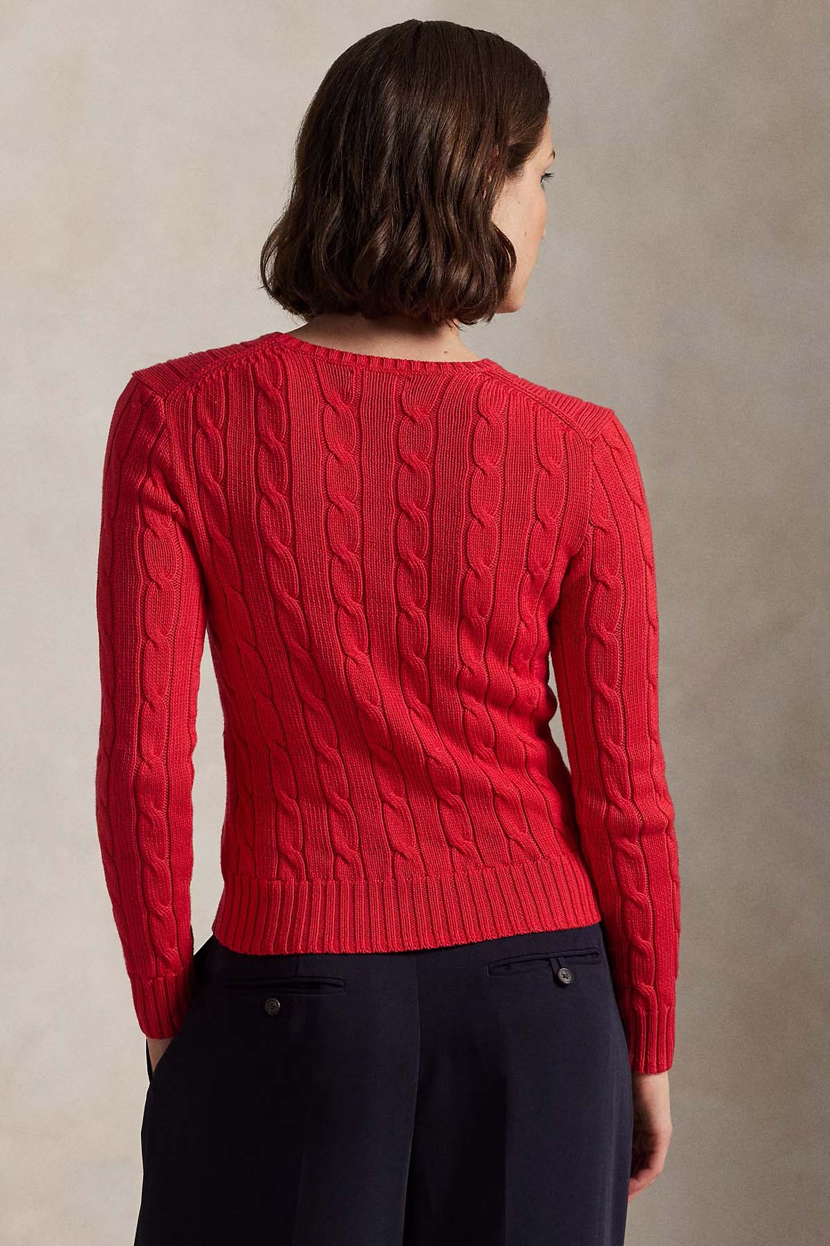 Polo Ralph Lauren Slim Fit Yuvarlak Yaka Saç Örgü Triko