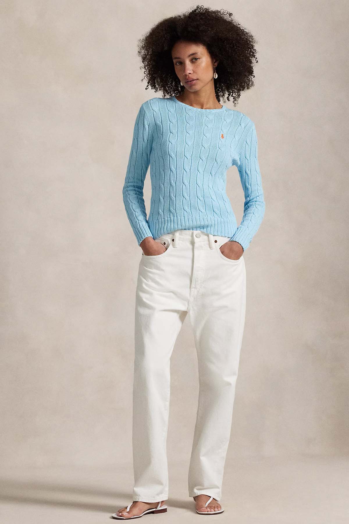 Polo Ralph Lauren Slim Fit Yuvarlak Yaka Saç Örgü Triko