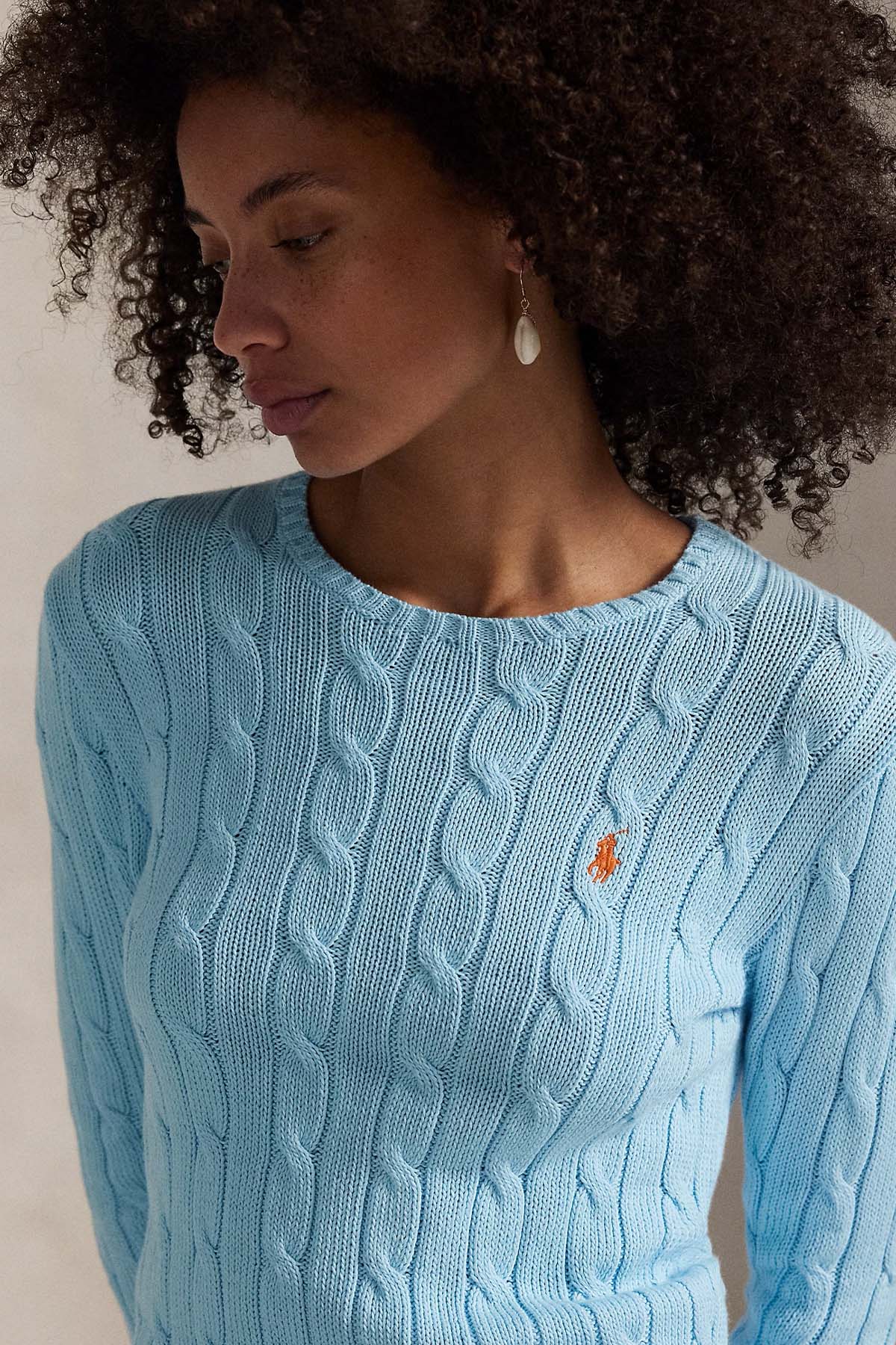 Polo Ralph Lauren Slim Fit Yuvarlak Yaka Saç Örgü Triko