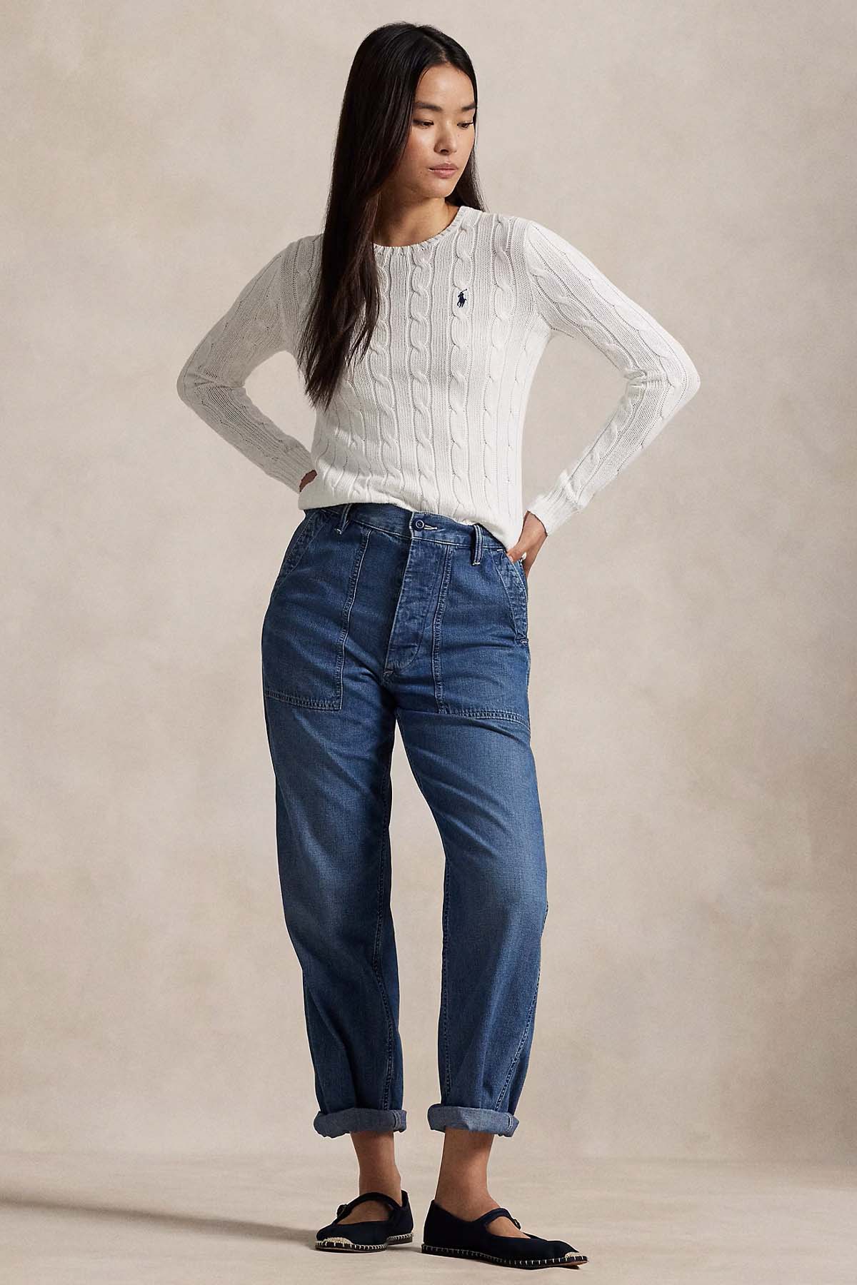 Polo Ralph Lauren Slim Fit Yuvarlak Yaka Saç Örgü Triko