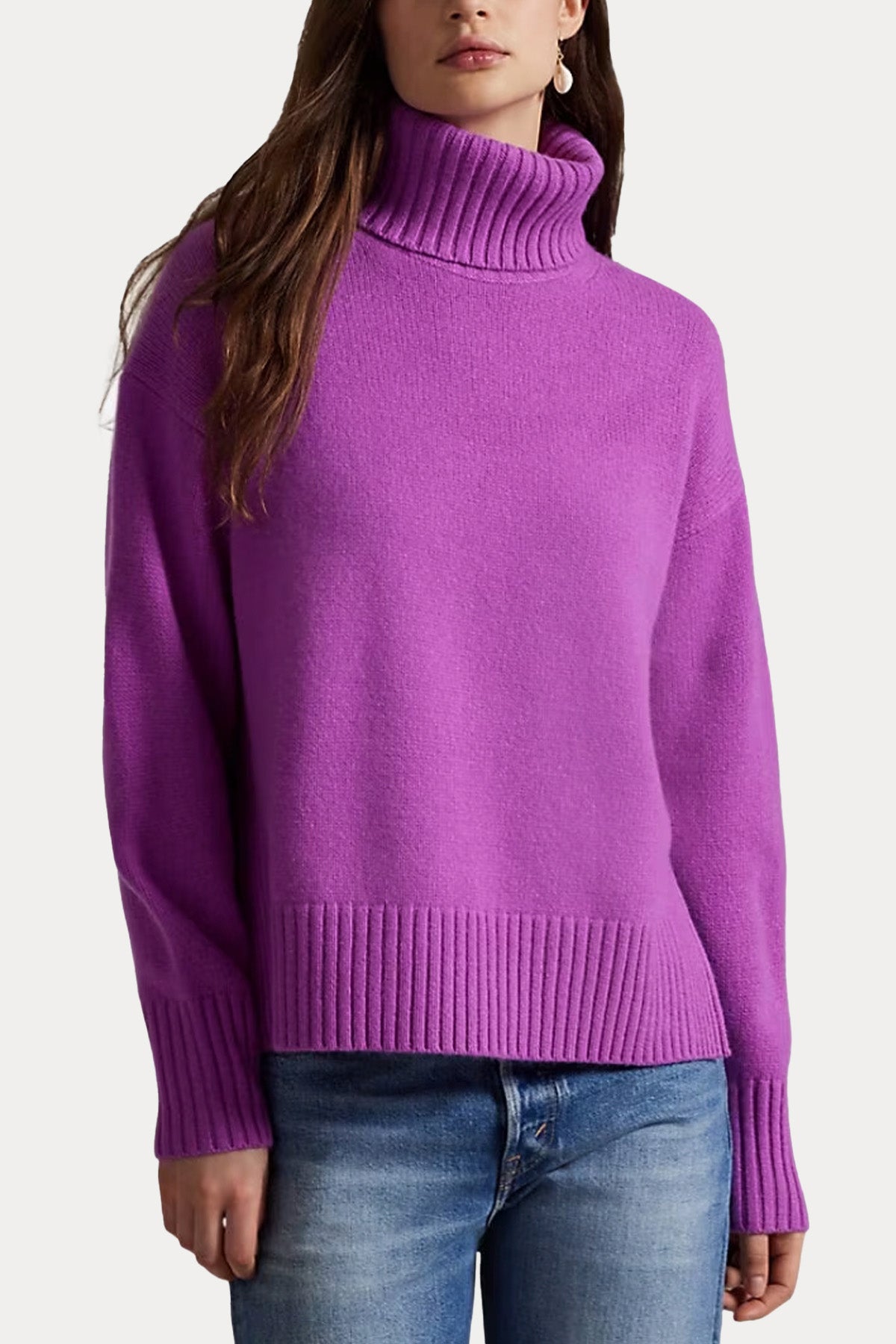 Polo Ralph Lauren Relaxed Fit Balıkçı Yaka Yün Örgü Triko