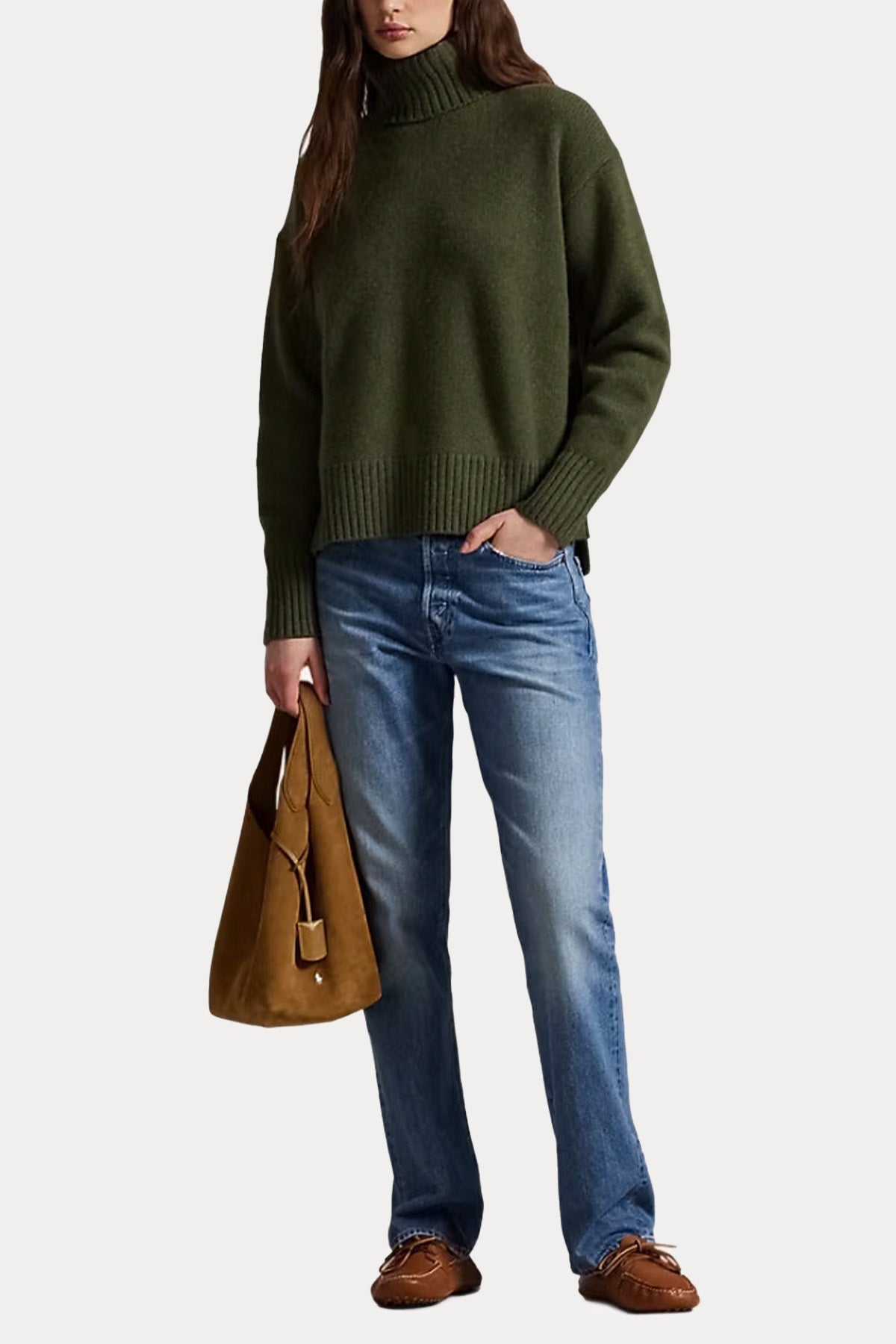 Polo Ralph Lauren Relaxed Fit Balıkçı Yaka Yün Örgü Triko