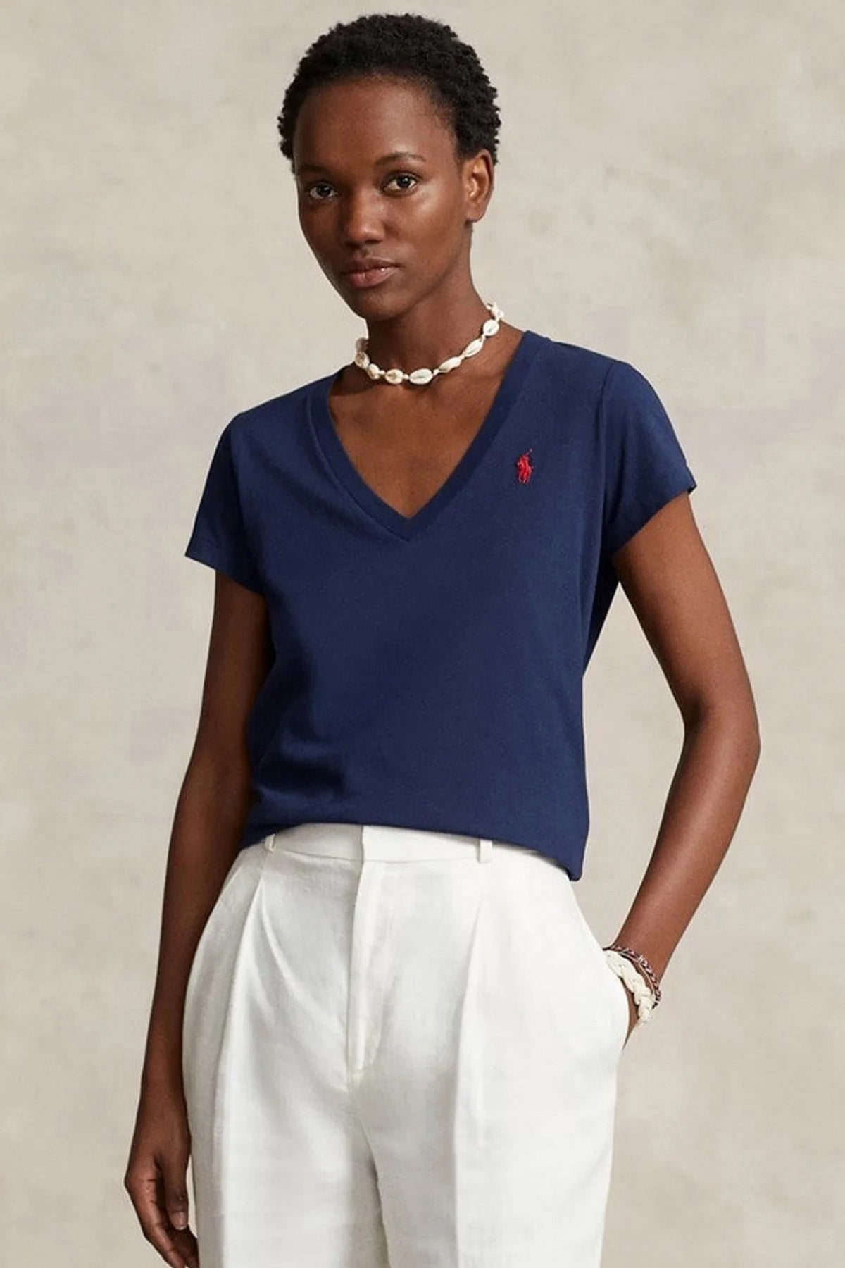Polo Ralph Lauren Custom Fit V Yaka T-shirt 211902403002