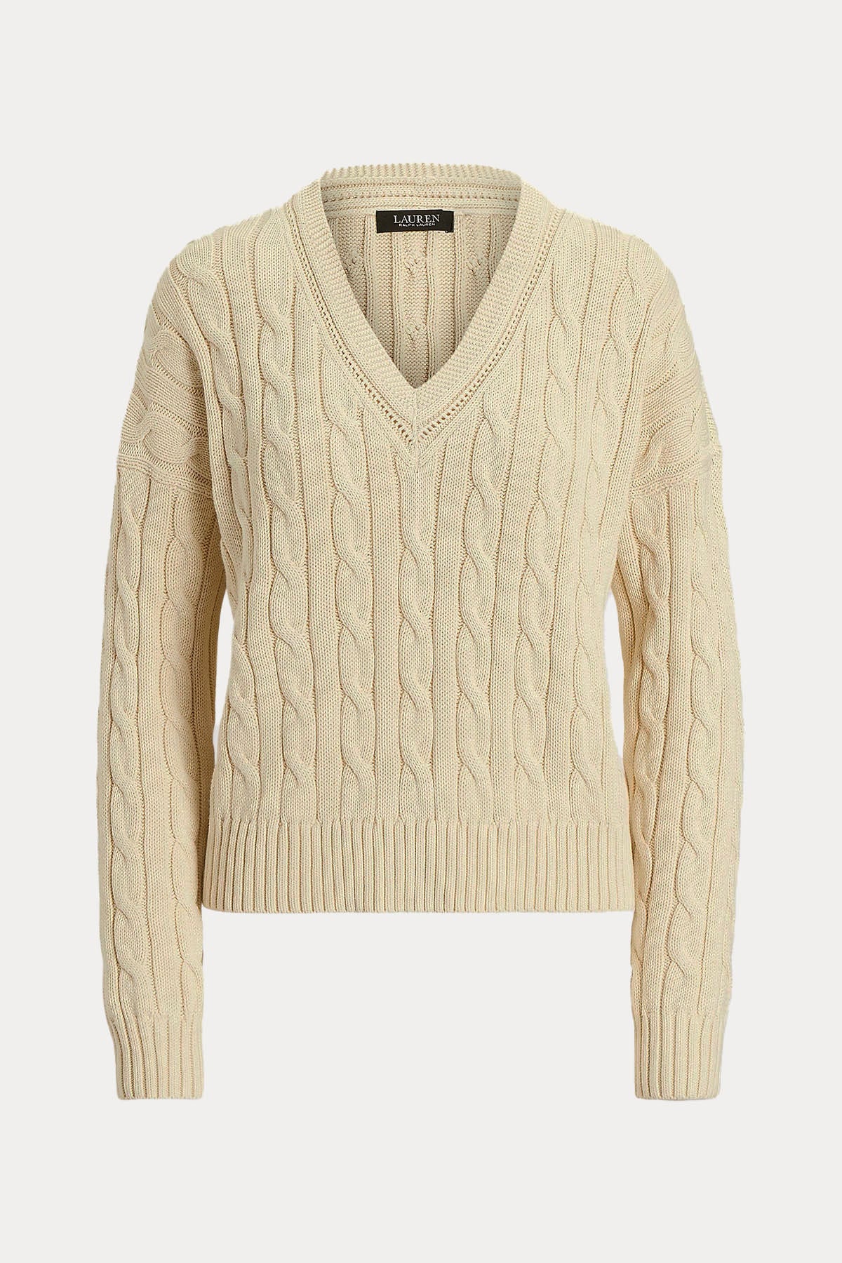 Polo Ralph Lauren Relaxed Fit V Yaka Saç Örgü Triko