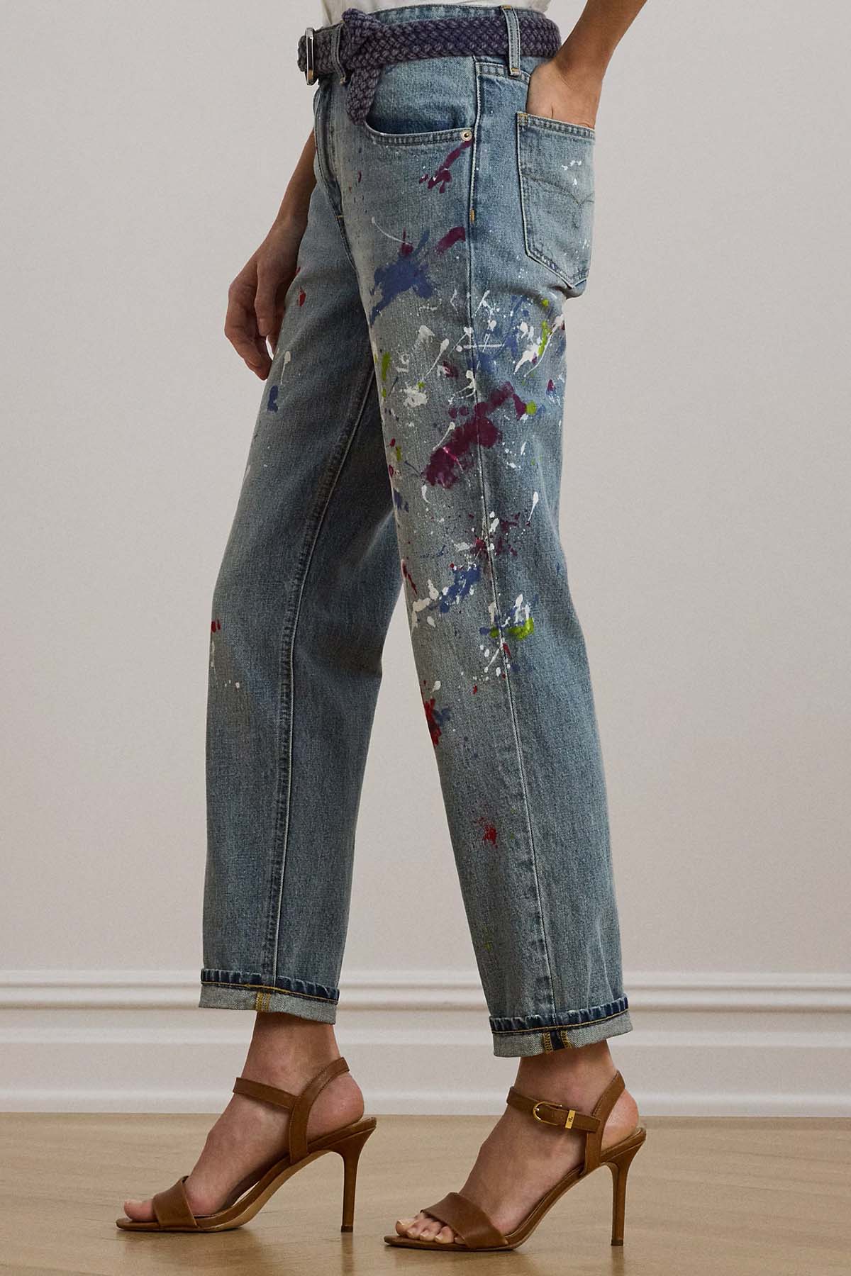 Polo Ralph Lauren Boyfriend Tapered Fit Renk Bloklu Jeans