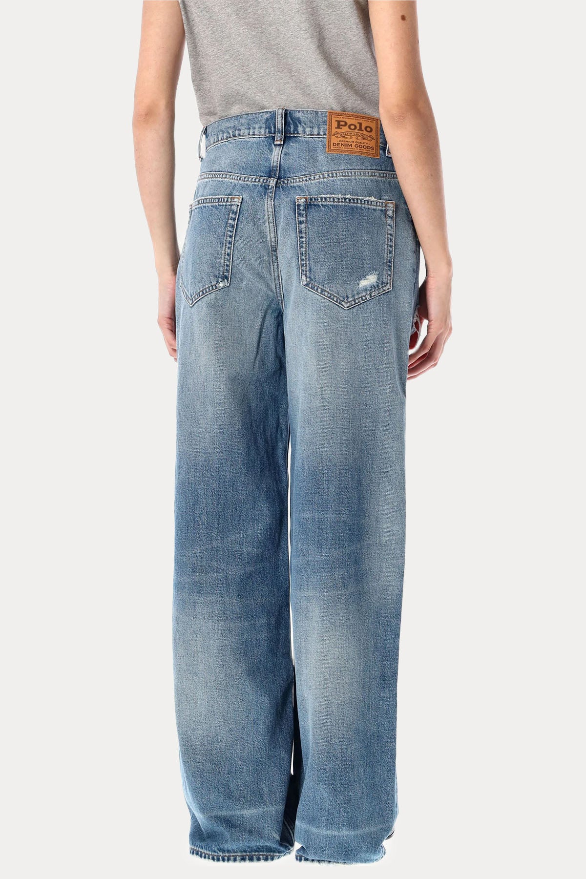 Polo Ralph Lauren Straight Fit Dizi Yırtık Yıkamalı Jeans