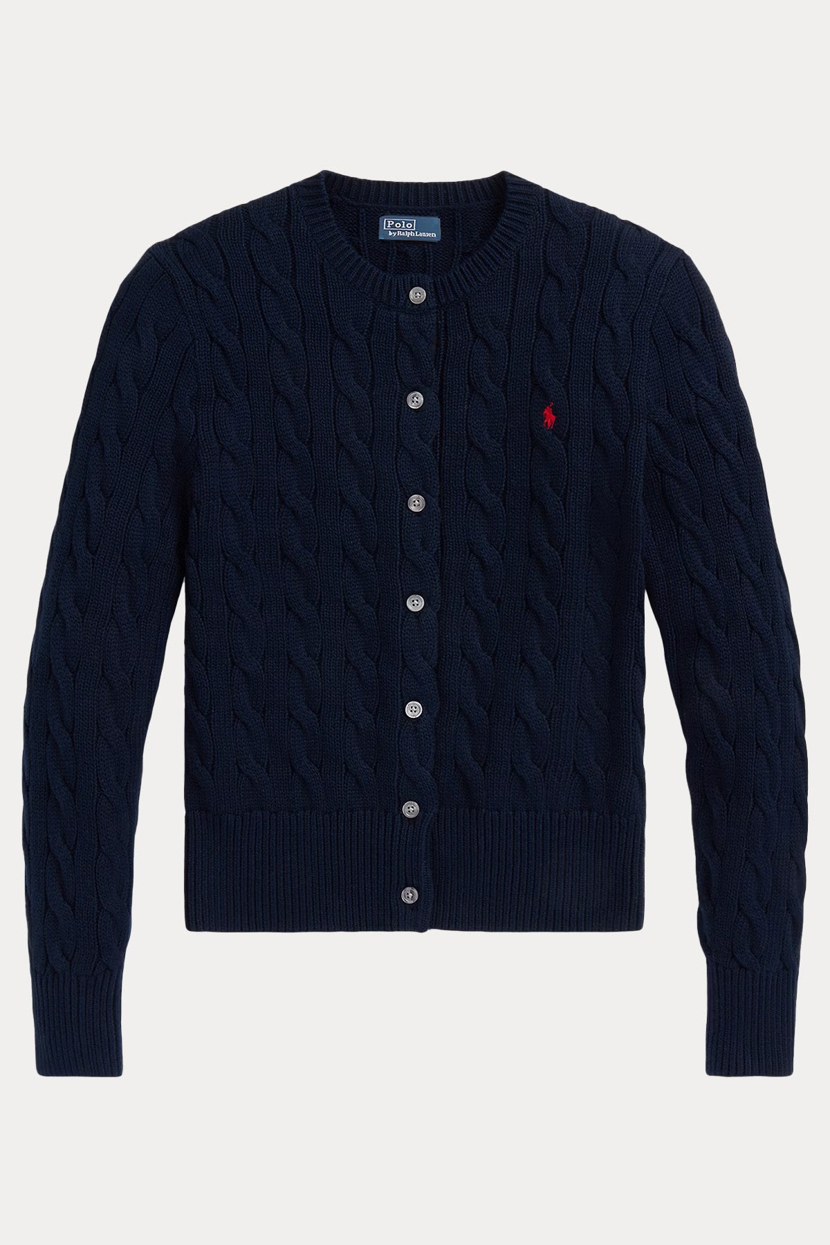 Polo Ralph Lauren Yuvarlak Yaka Saç Örgü Triko Ceket