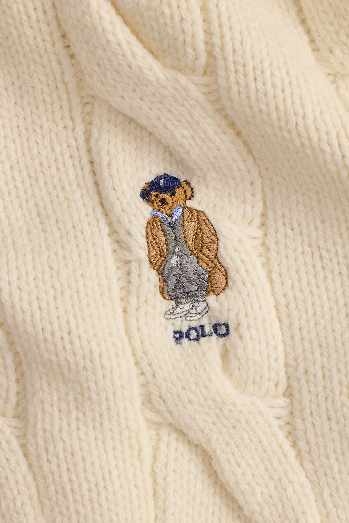Polo Ralph Lauren Polo Bear Saç Örgü Yün Atkı-Atkı-Libas