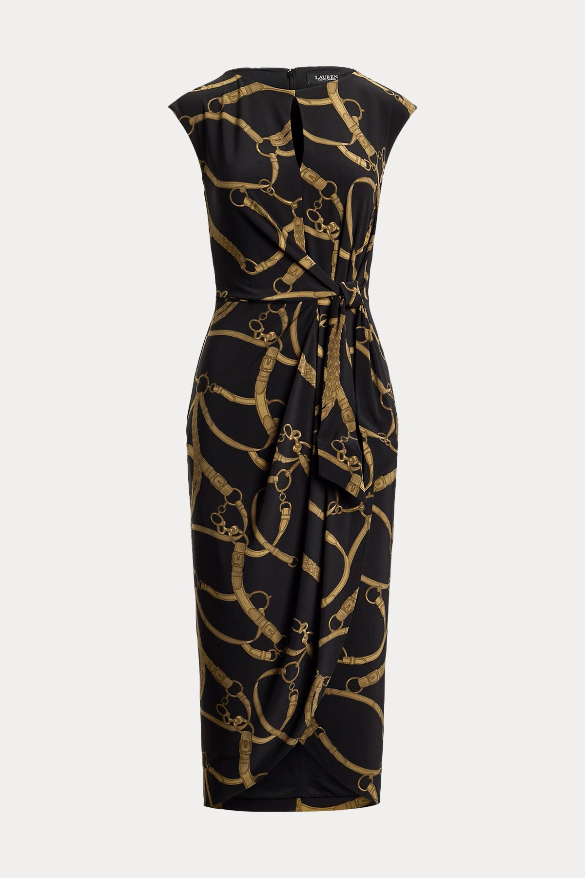 Polo Ralph Lauren Kruvaze Bağlamalı Midi Abiye Elbise