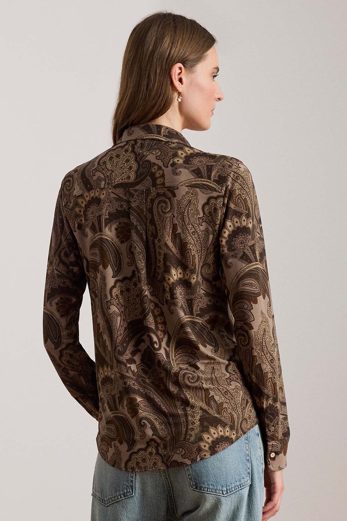 Polo Ralph Lauren Slim Fit Paisley Desenli Streç Gömlek