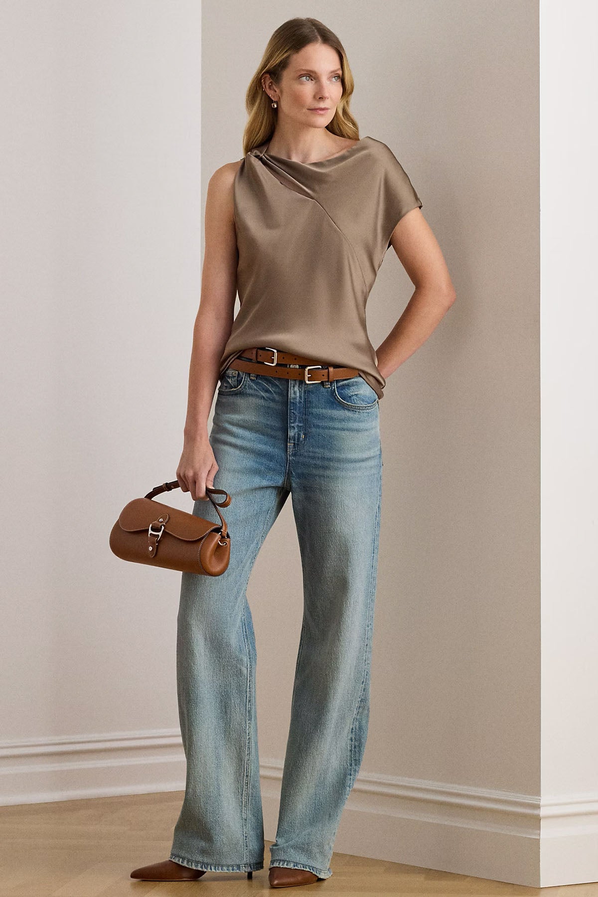 Polo Ralph Lauren Regular Fit Saten Bluz