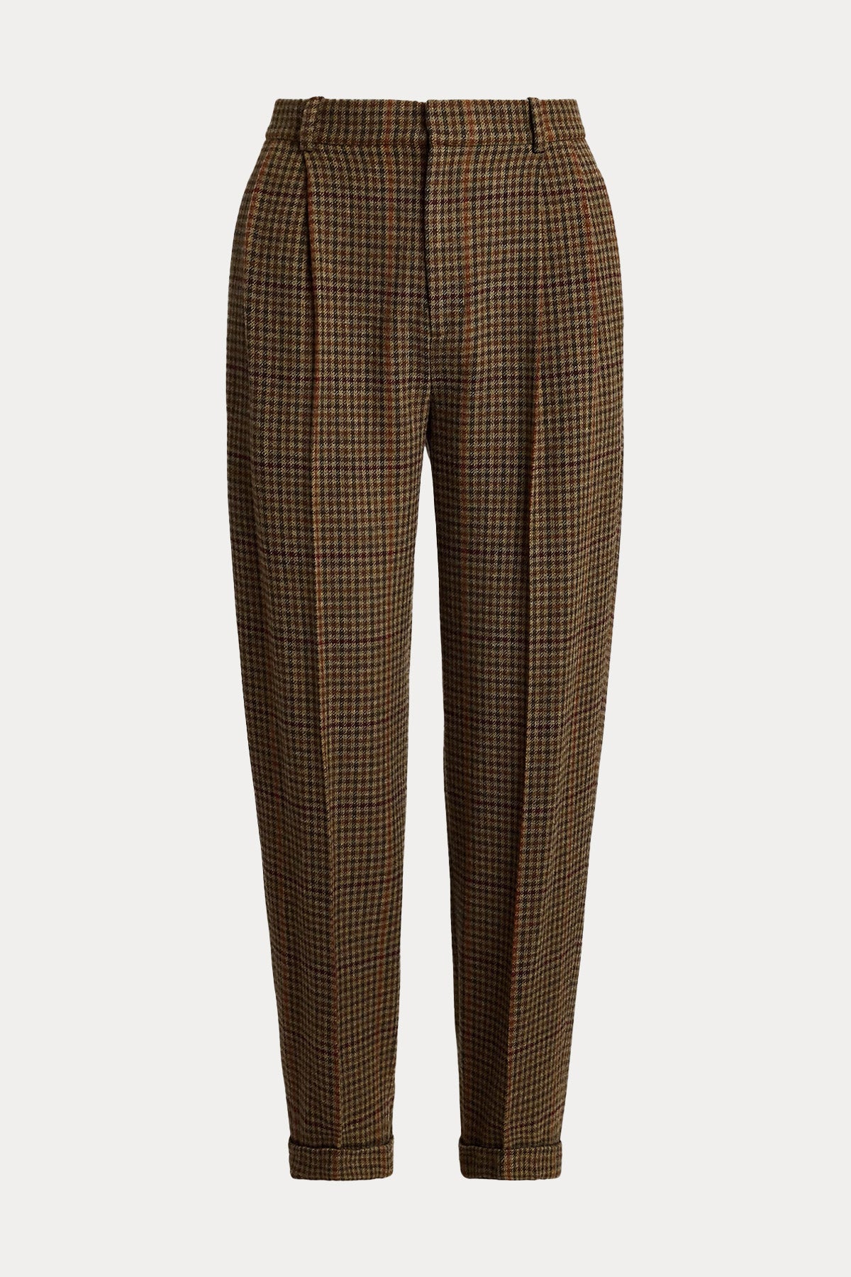 Polo Ralph Lauren Straight Fit Tek Pile Kazayağı Desenli Yandan Cepli Yün Pantolon