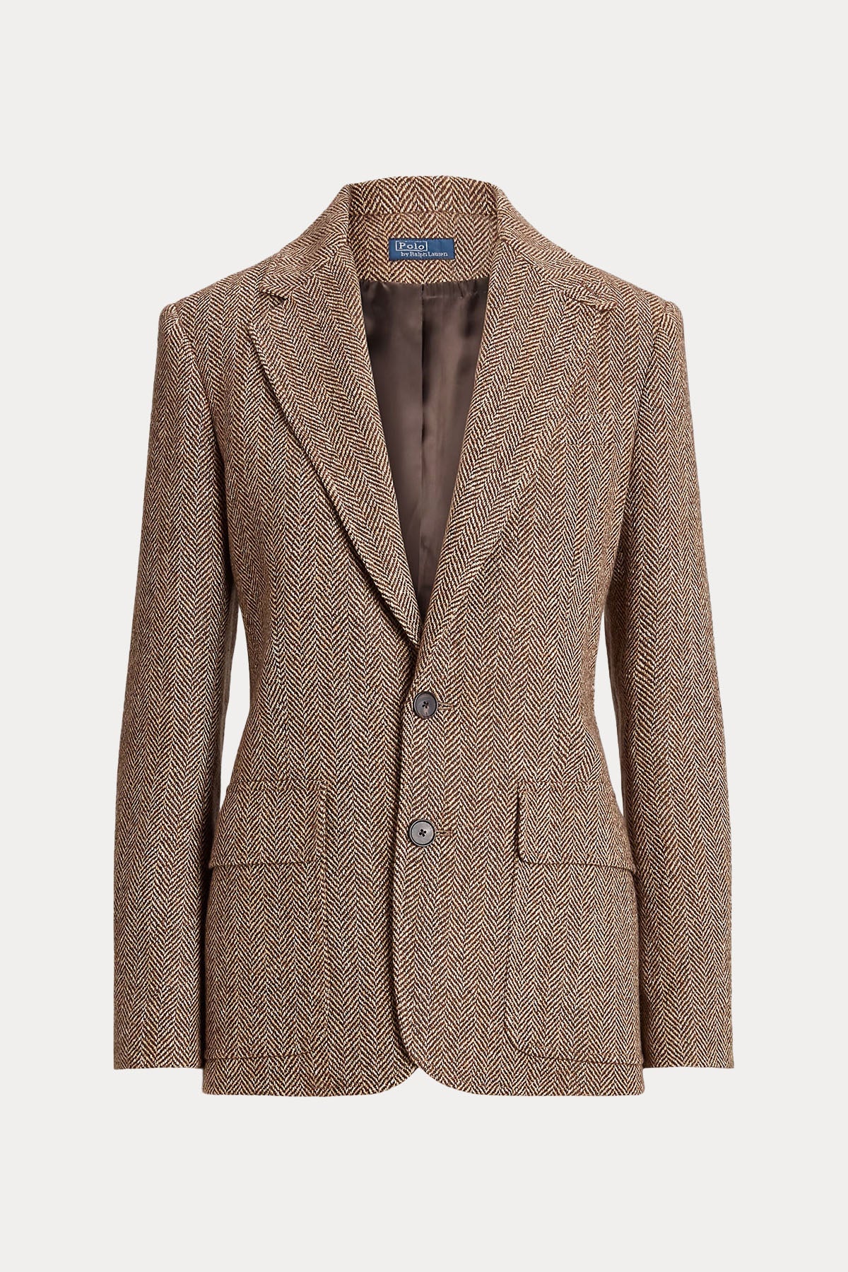 Polo Ralph Lauren Balıksırtı Desenli İpek Yün Karışımlı Keten Blazer Ceket