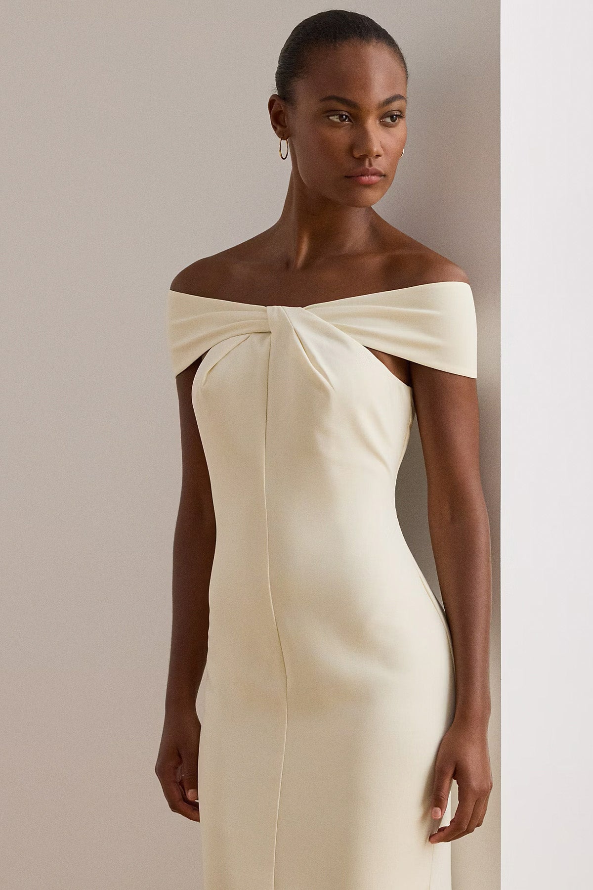 Polo Ralph Lauren Slim Fit Streç Midi Abiye Elbise