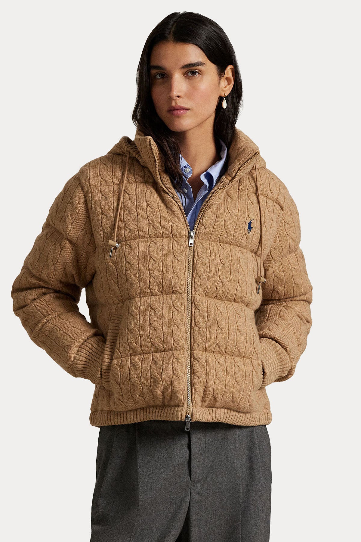 Polo Ralph Lauren Kapüşonlu Kaşmir Yün Puffer Mont