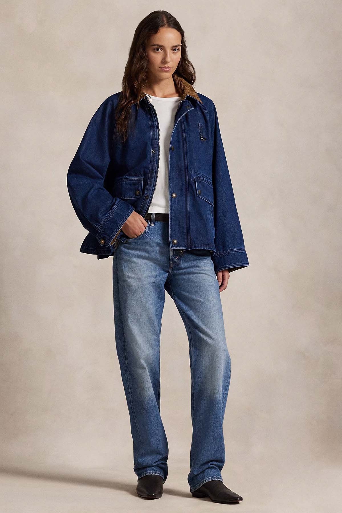 Polo Ralph Lauren Fitilli Kadife Yaka Denim Ceket