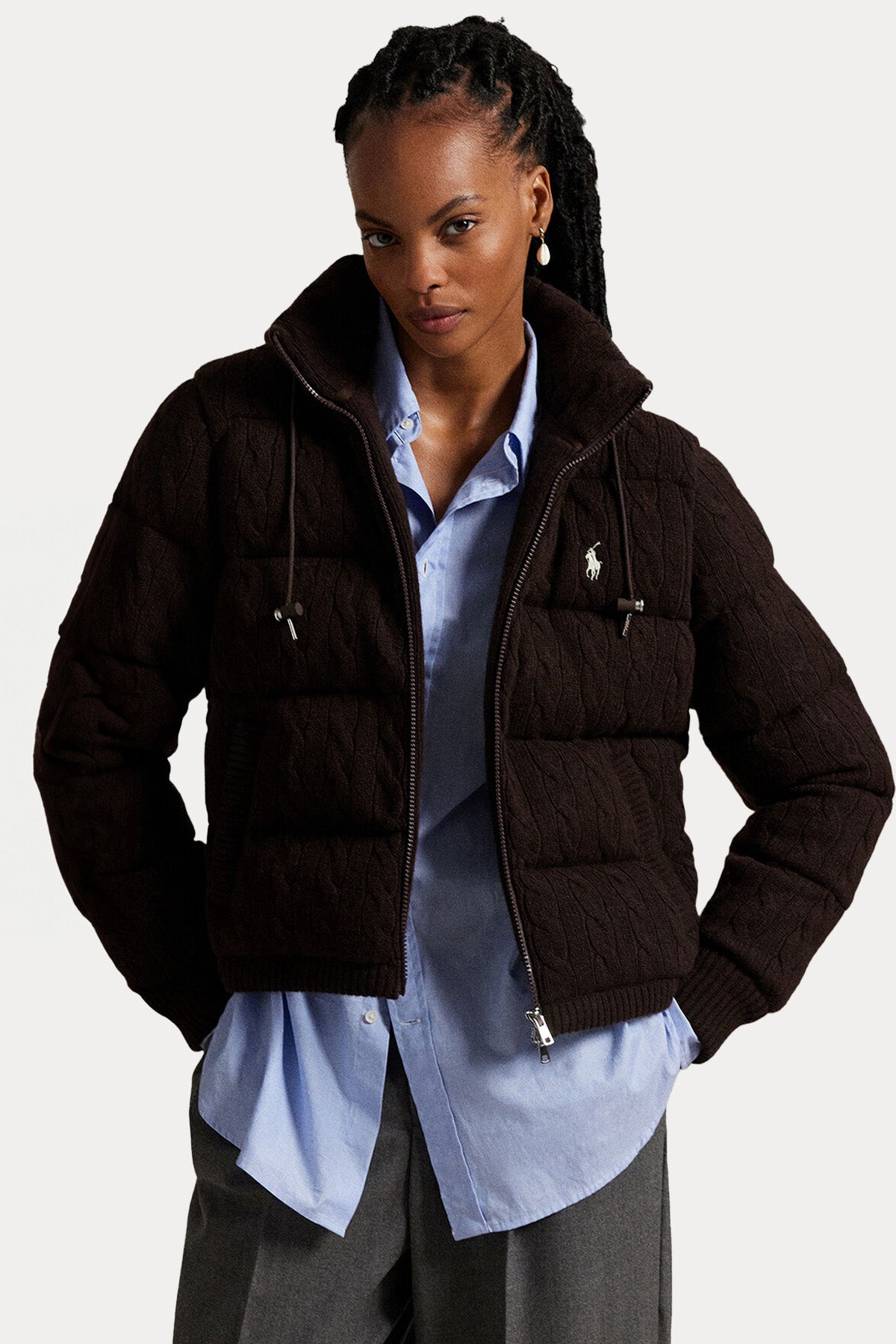 Polo Ralph Lauren Kapüşonlu Kaşmir Yün Puffer Mont