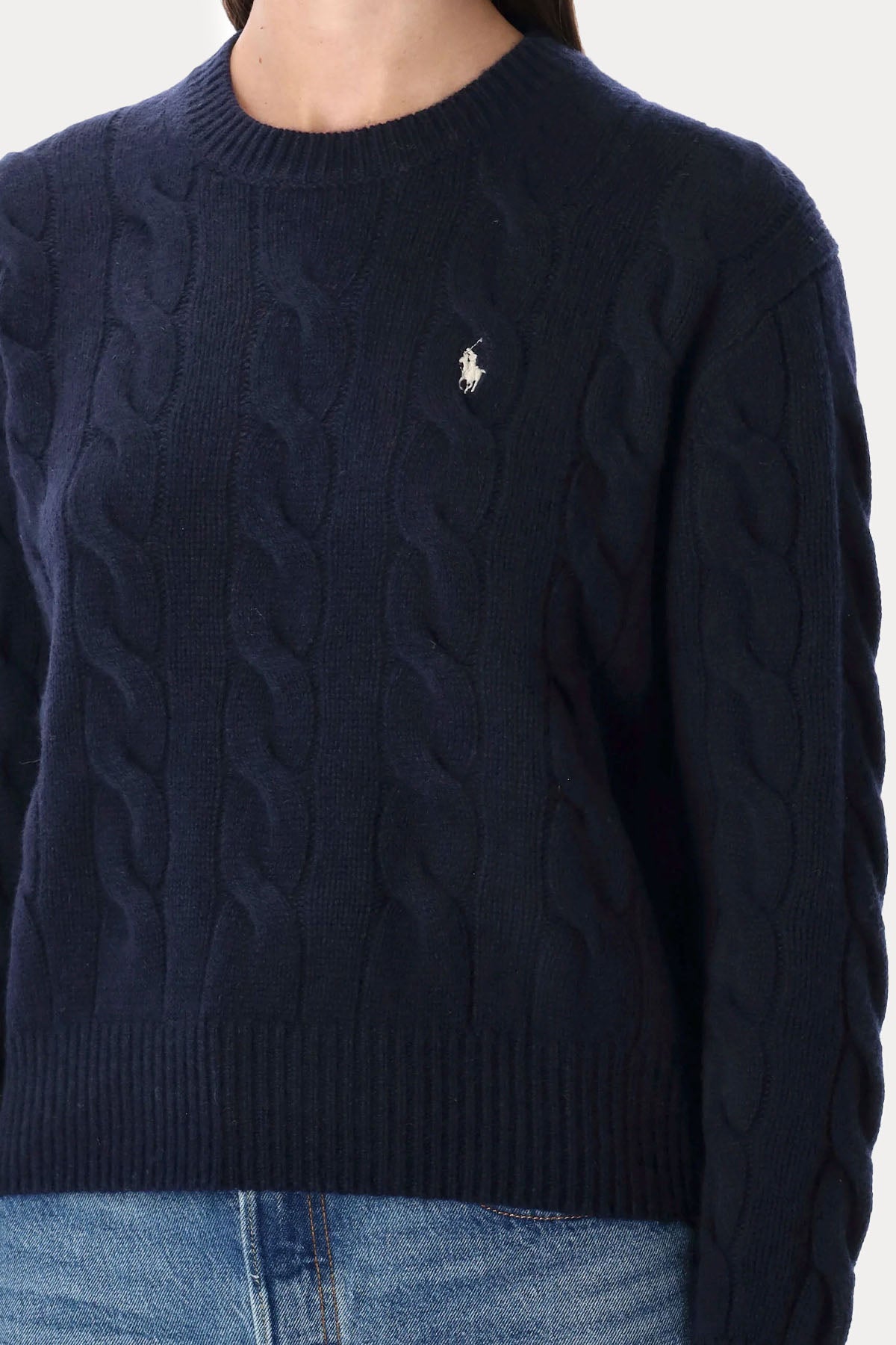 Polo Ralph Lauren Relaxed Fit Saç Örgü Kaşmir Yün Triko