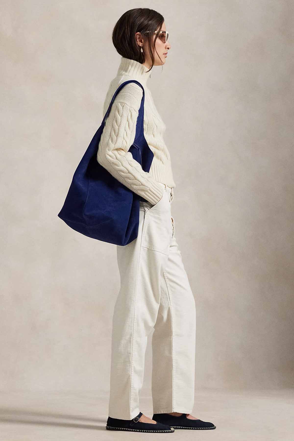 Polo Ralph Lauren Relaxed Fit Perkins Yaka Saç Örgü Kaşmir Yün Triko-Triko-Libas
