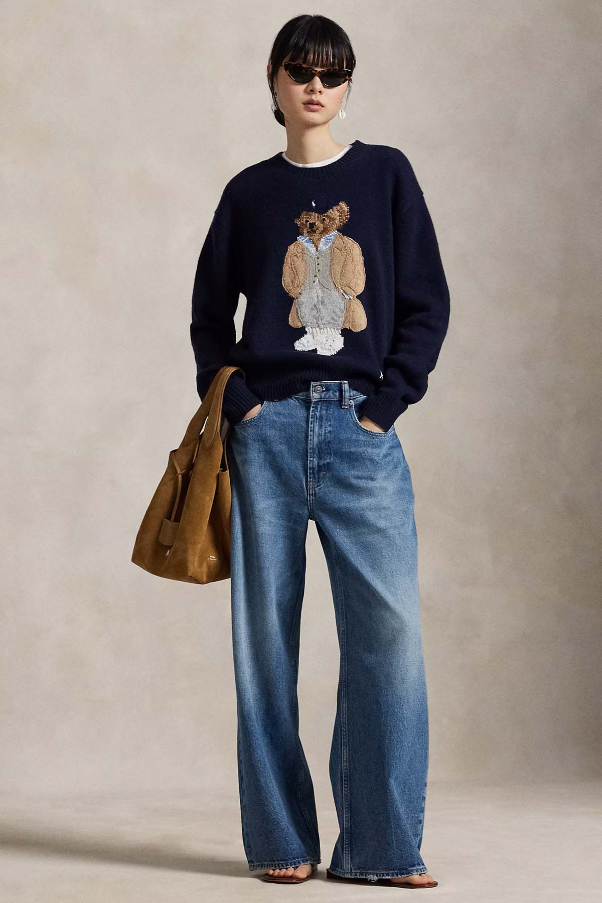 Polo Ralph Lauren Relaxed Fit Polo Bear Örgü Kaşmir Yün Triko