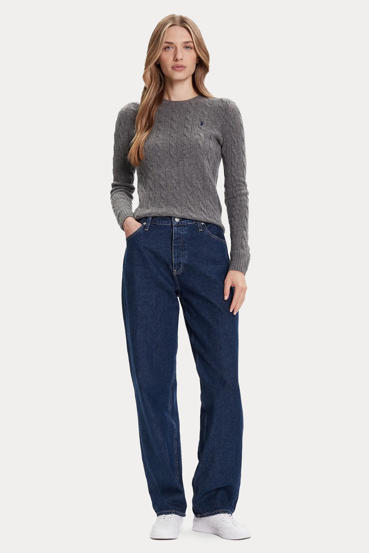 Polo Ralph Lauren Slim Fit Saç Örgü Kaşmir Yün Triko